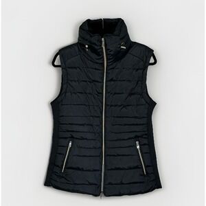 Special‎ One Womens XL Black Quilted Vest Jacket Faux Fur Full Zip Lined